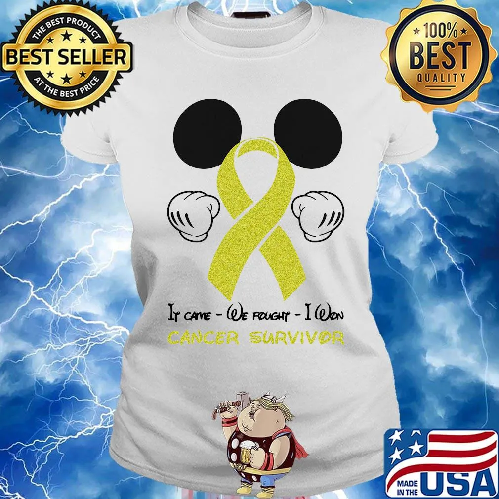 Mickey mouse if came we fought i won cancer survivor s Ladies tee