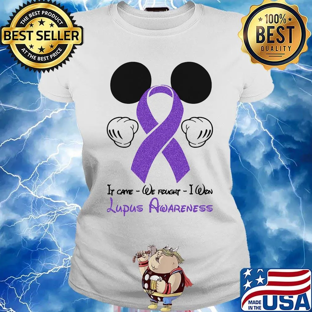 Mickey mouse if came we fought i won lupus awareness s Ladies tee