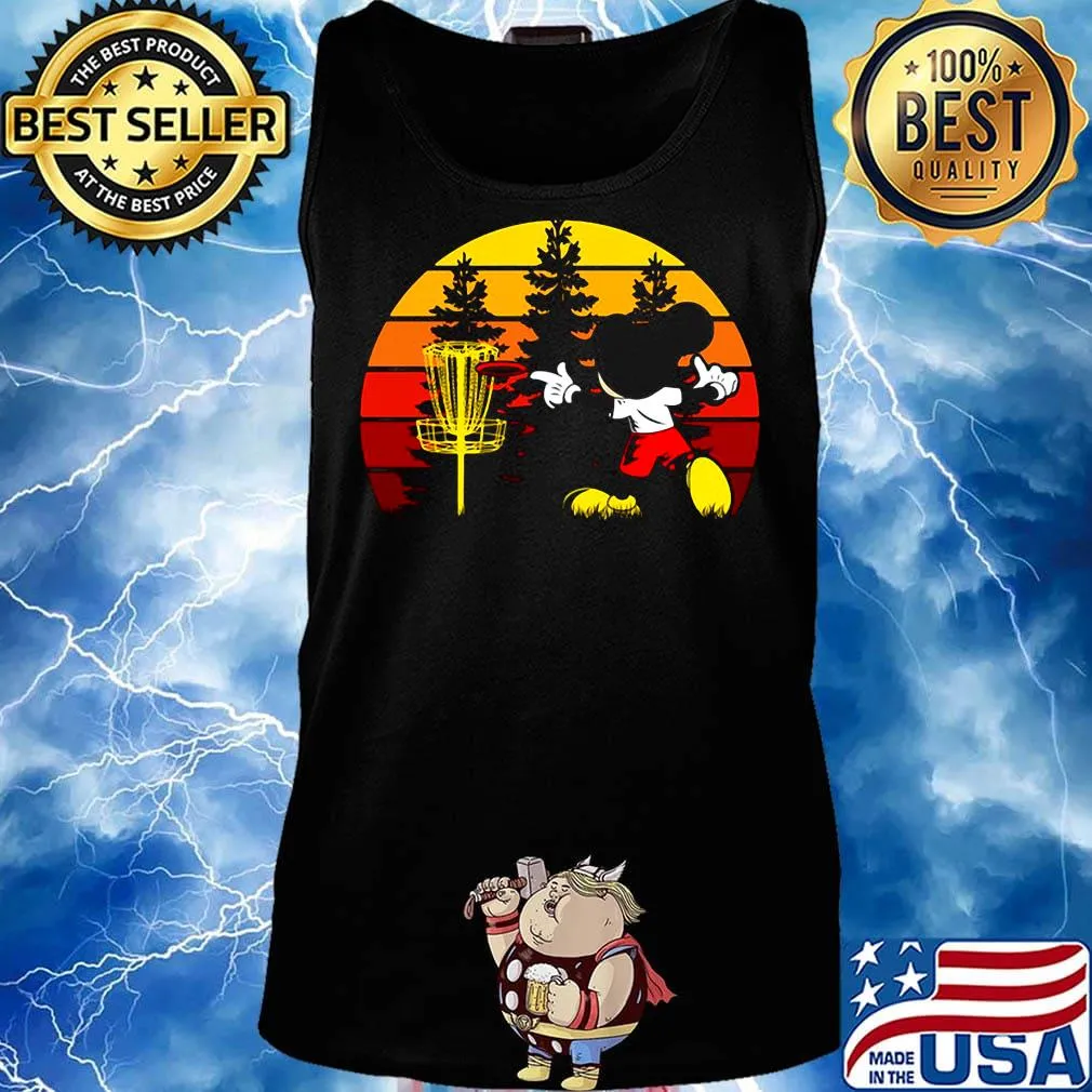 Mickey mouse playing disc golf vintage retro s Tank top