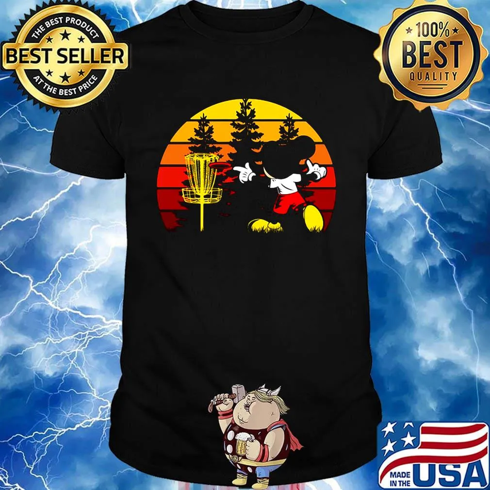 Mickey mouse playing disc golf vintage retro shirt