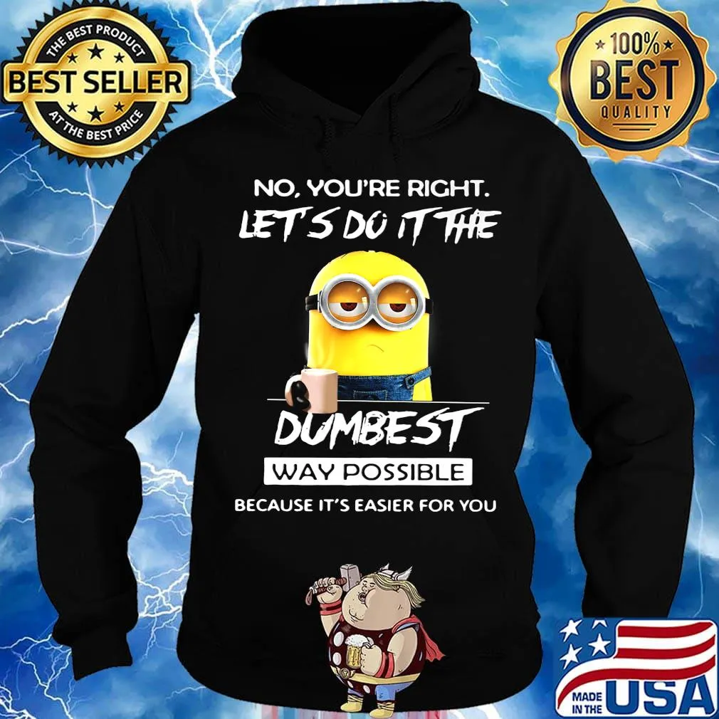 Minions no you're right let's do it the dumbest way possible because it's easier for you s Hoodie