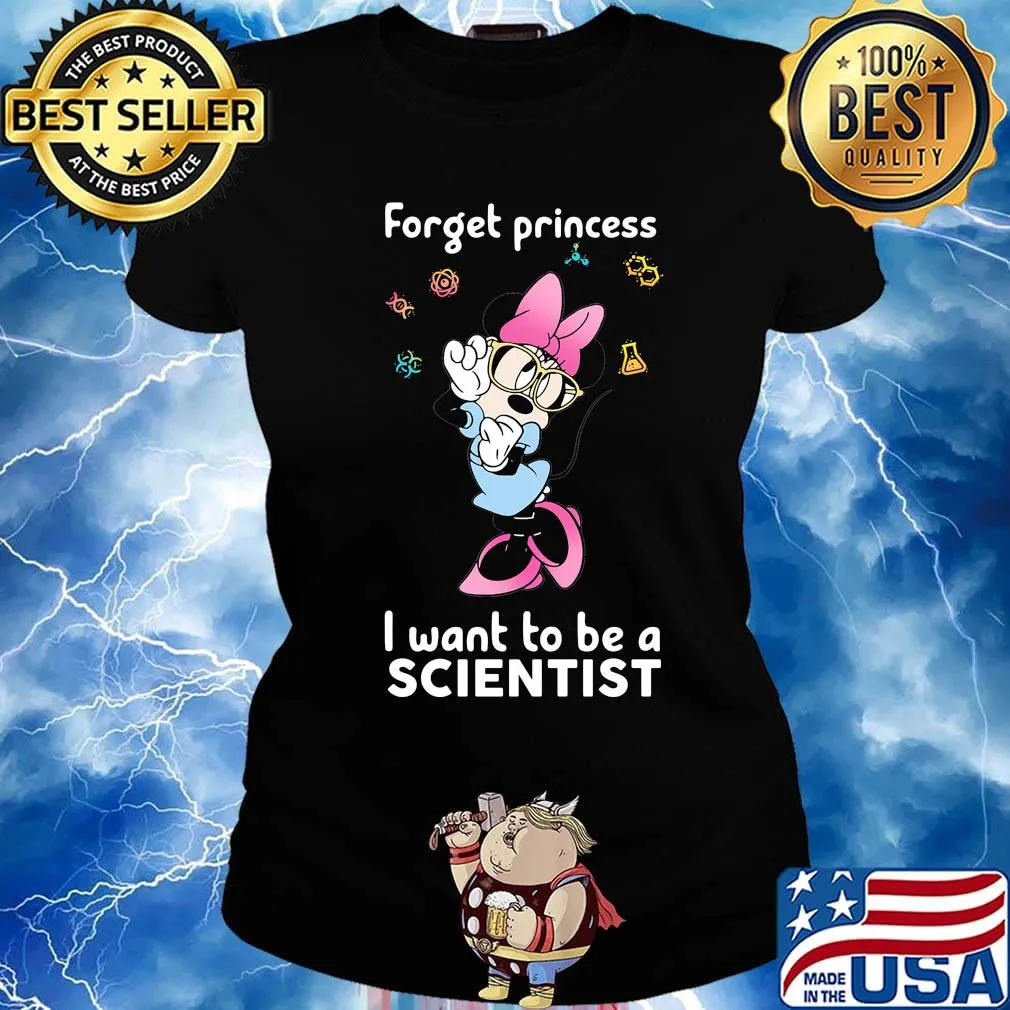 Minnie mouse forget princess i want to be a scientist s Ladies tee