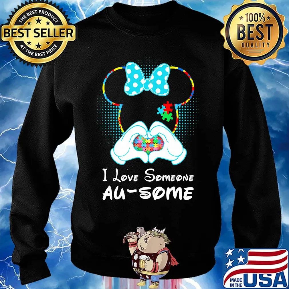 Minnie mouse i love someone au-some autism heart s Sweater