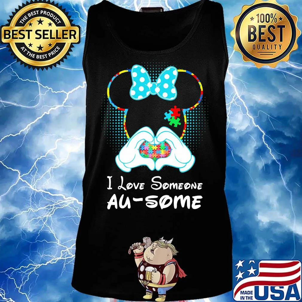 Minnie mouse i love someone au-some autism heart s Tank top
