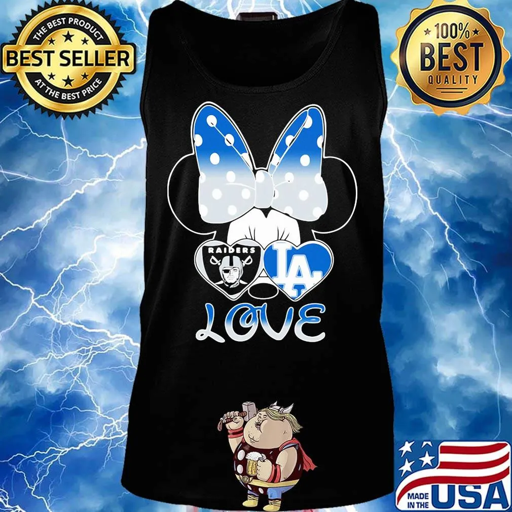 Minnie mouse love los angeles raiders and los angeles dodgers hearts s Tank top