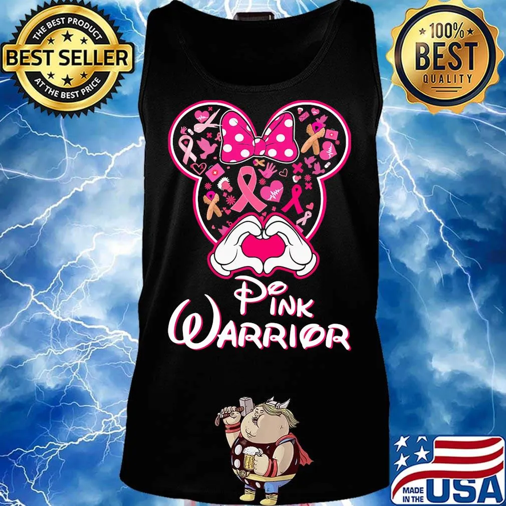 Minnie mouse pink warrior cancer awareness heart s Tank top