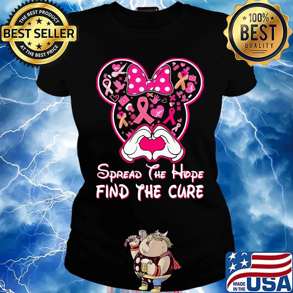 Minnie mouse spread the hope find the cure cancer awareness s Ladies tee