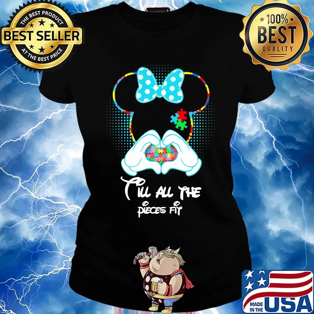 Minnie mouse till all the pieces fit autism heart s Ladies tee