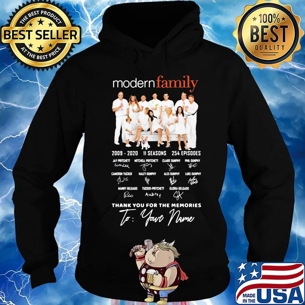 Modern family 2009 2020 11 seasons 254 episodes thank you for the memories to your name signatures s Hoodie