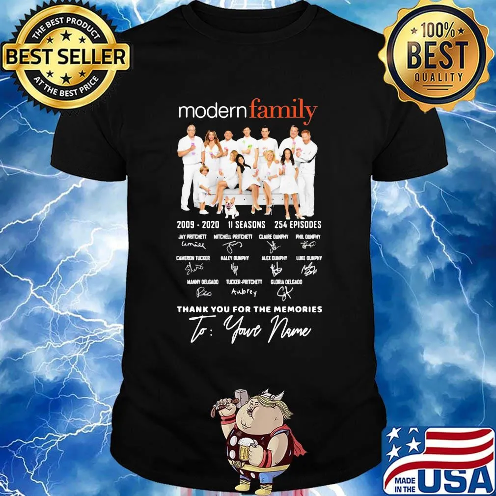 Modern family 2009 2020 11 seasons 254 episodes thank you for the memories to your name signatures shirt