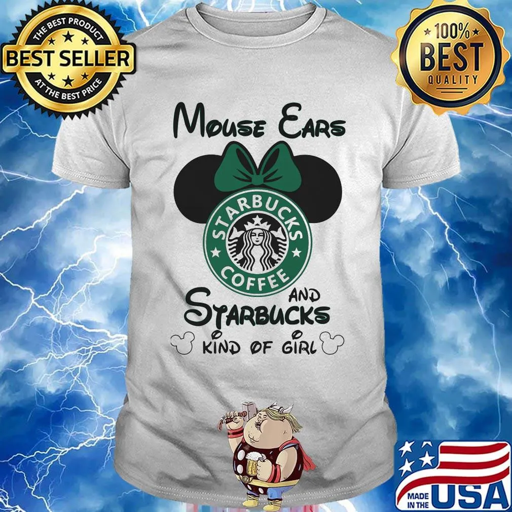 Mouse ears and starbucks coffee kind of girl shirt