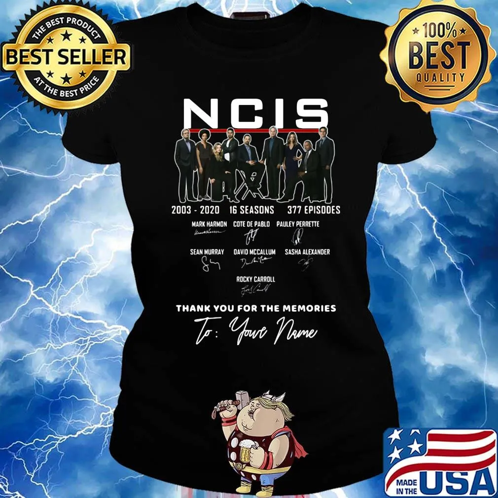 Ncis 2003 2020 16 seasons 377 episodes thank you for the memories signatures s Ladies tee