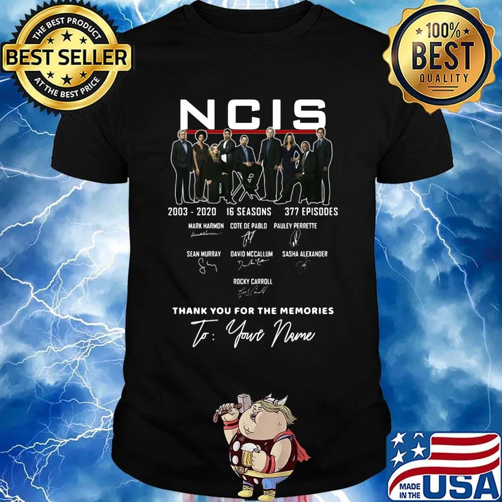 Ncis 2003 2020 16 seasons 377 episodes thank you for the memories signatures shirt