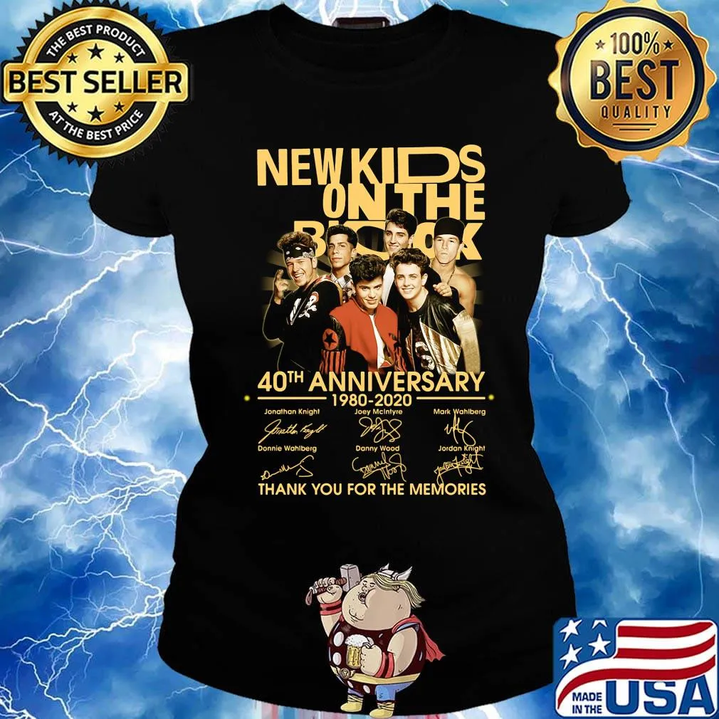 New kids on the rock 40th anniversary 19780 2020 thank you for the memories signatures s Ladies tee