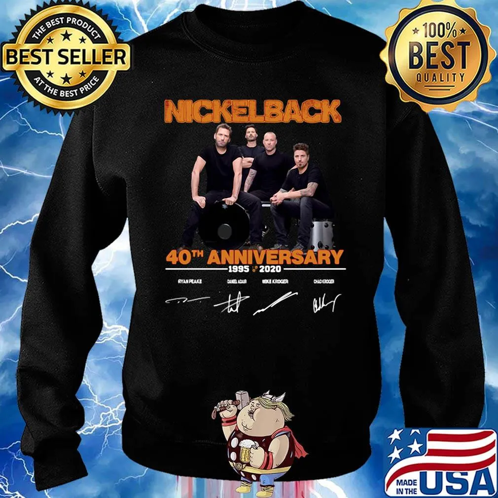 Nickelback band 40th anniversary 1995 2020 signatures s Sweater