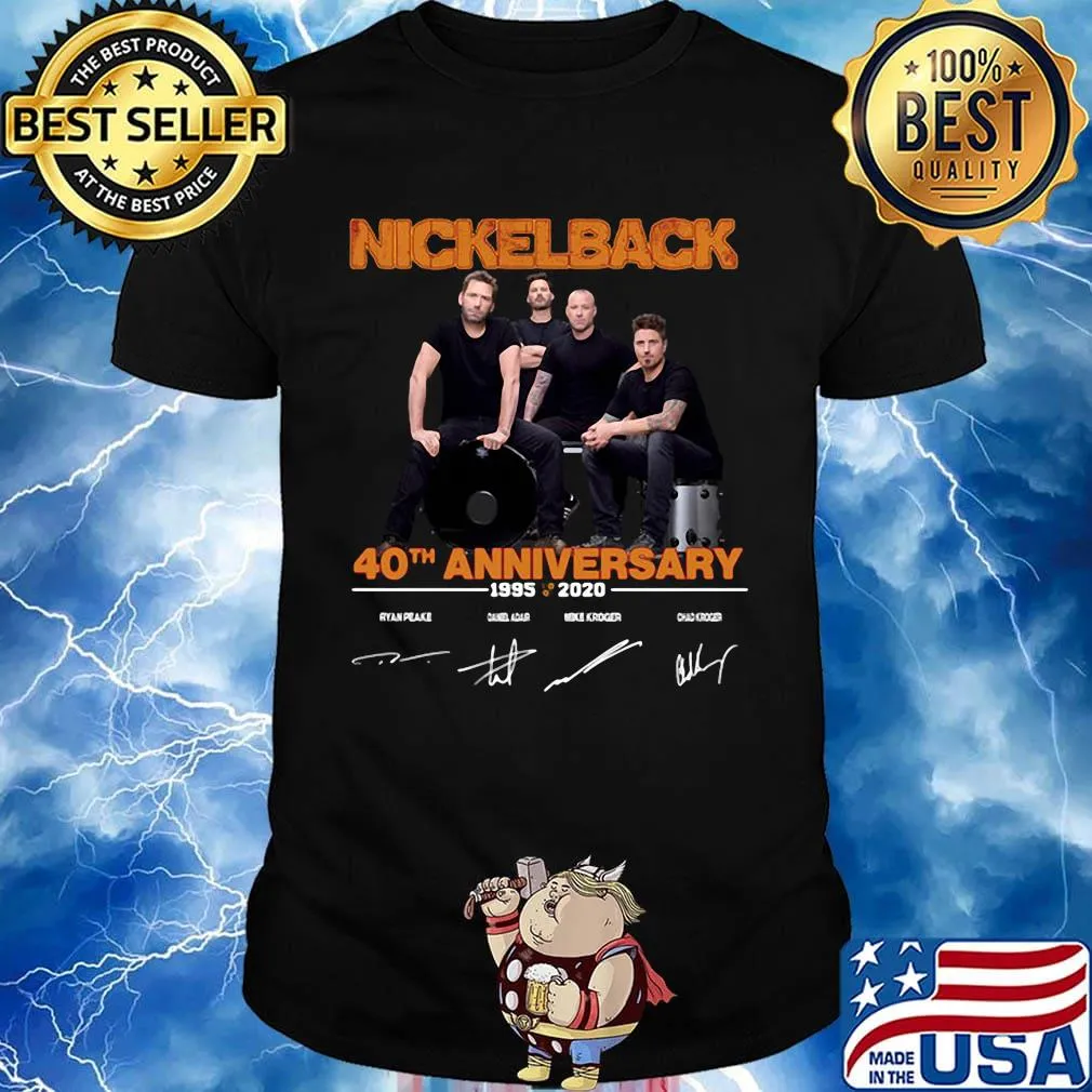 Nickelback band 40th anniversary 1995 2020 signatures shirt