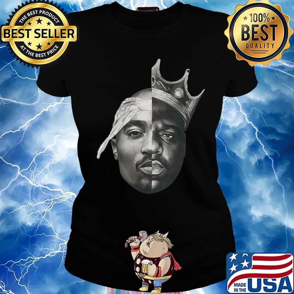 Notorious big biggie smalls x tupac shakur 2pac thug life poster s Ladies tee