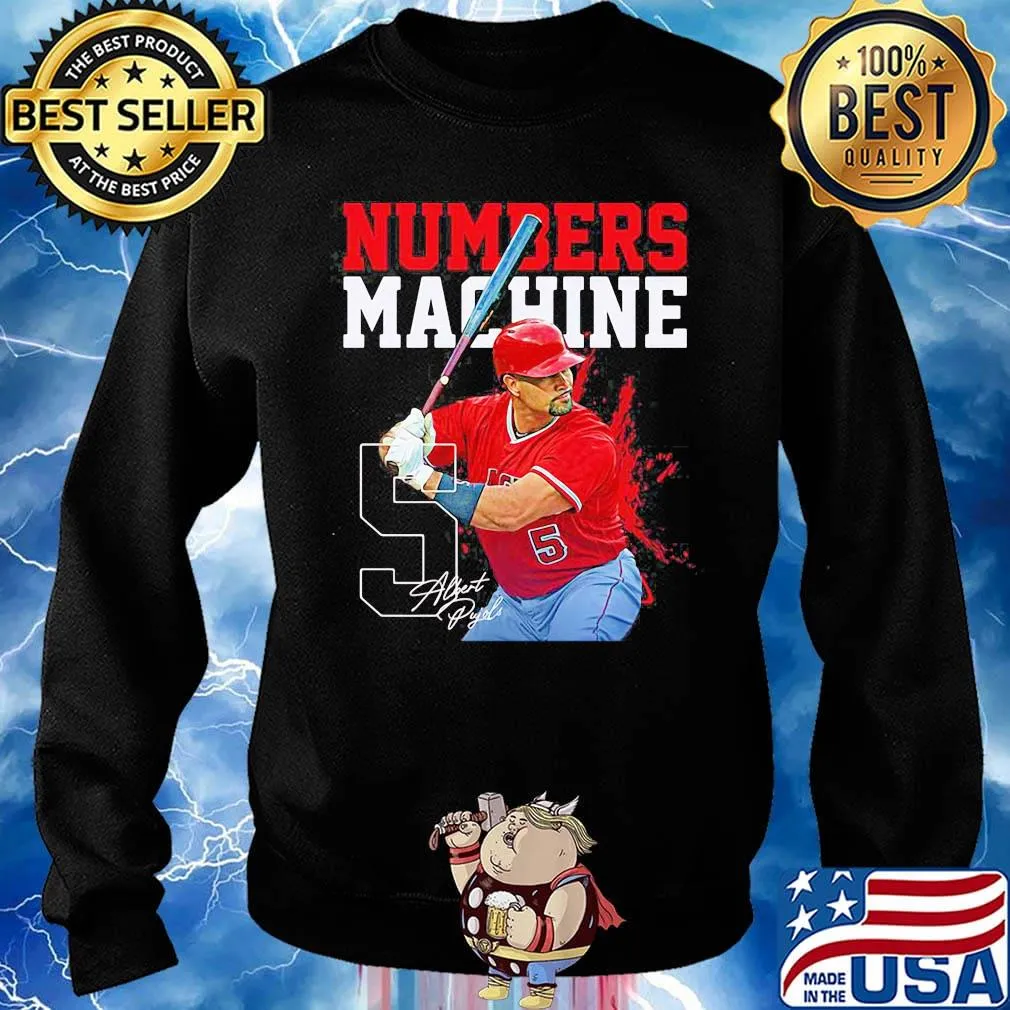 Numbers machine 5 albert pyles baseball signature s Sweater