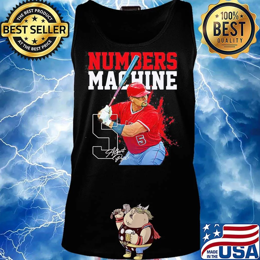 Numbers machine 5 albert pyles baseball signature s Tank top