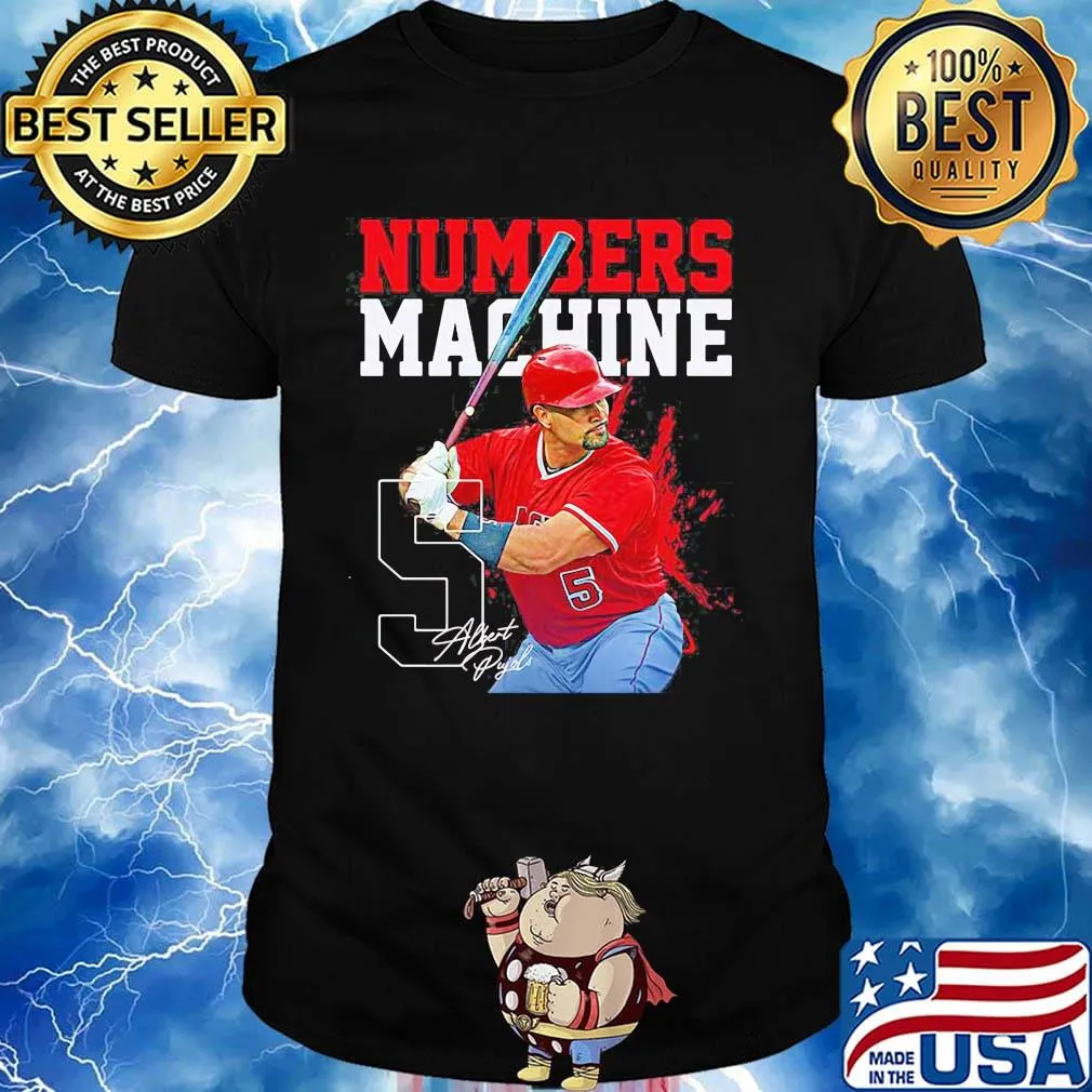 Numbers machine 5 albert pyles baseball signature shirt