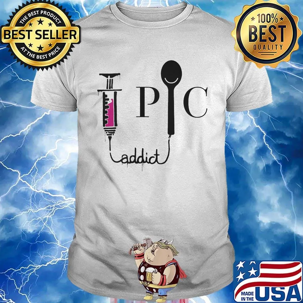Nurse addict pic logo needle shirt