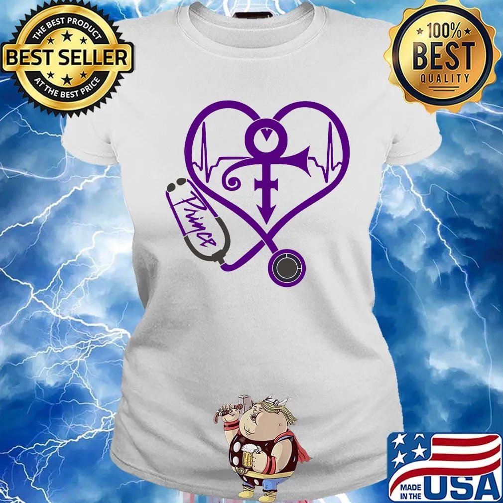 Nurse stethoscope prince heartbeat s Ladies tee