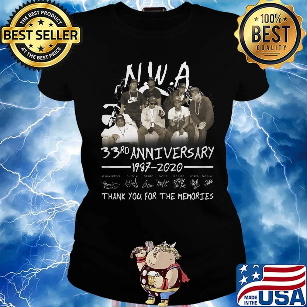 NWA 33rd anniversary 1987 2020 signatures thank you for the memories s Ladies tee