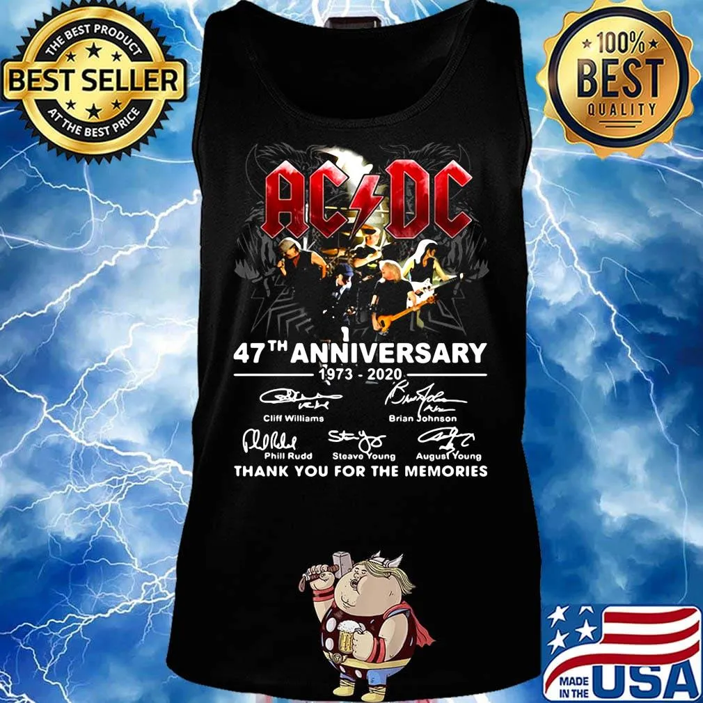 Official AC DC 47Th anniversary 1973-2020 thank you for the memories signature s Tank top
