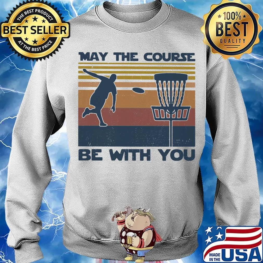Official disc golf may the course be with you vintage retro s Sweater