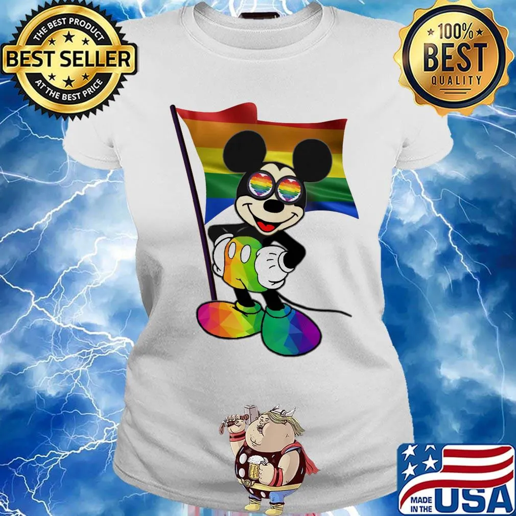 Official Mickey mouse LGBT flag s Ladies tee