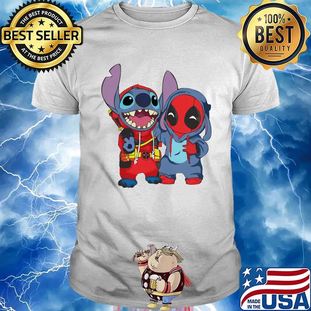 Official stitch and deadpool shirt