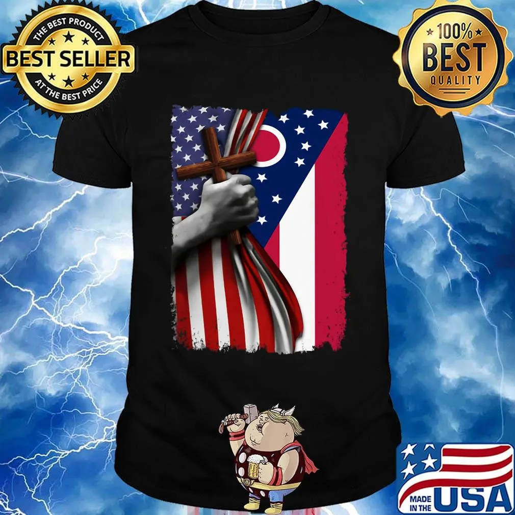 Ohio american flag cross happy independence day shirt