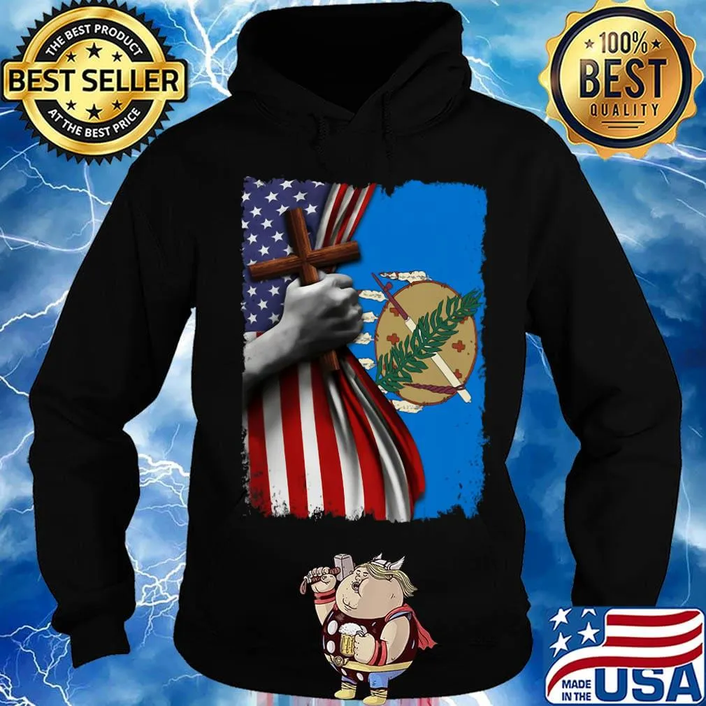 Oklahoma american flag cross happy independence day s Hoodie