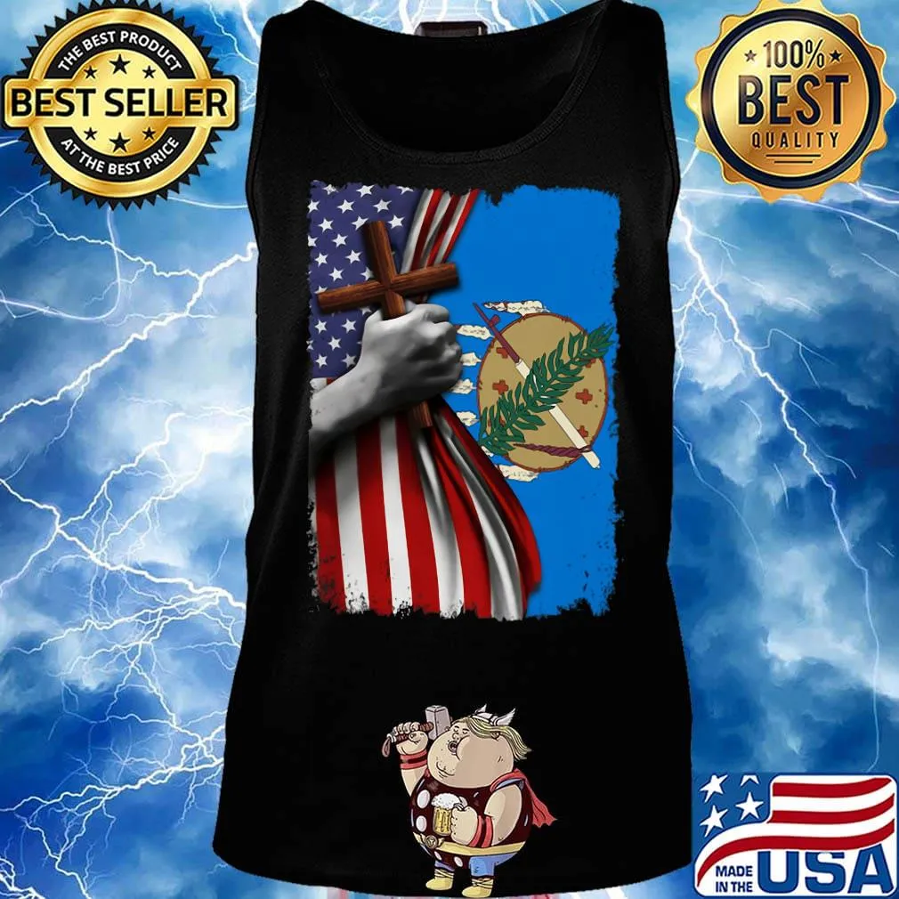 Oklahoma american flag cross happy independence day s Tank top