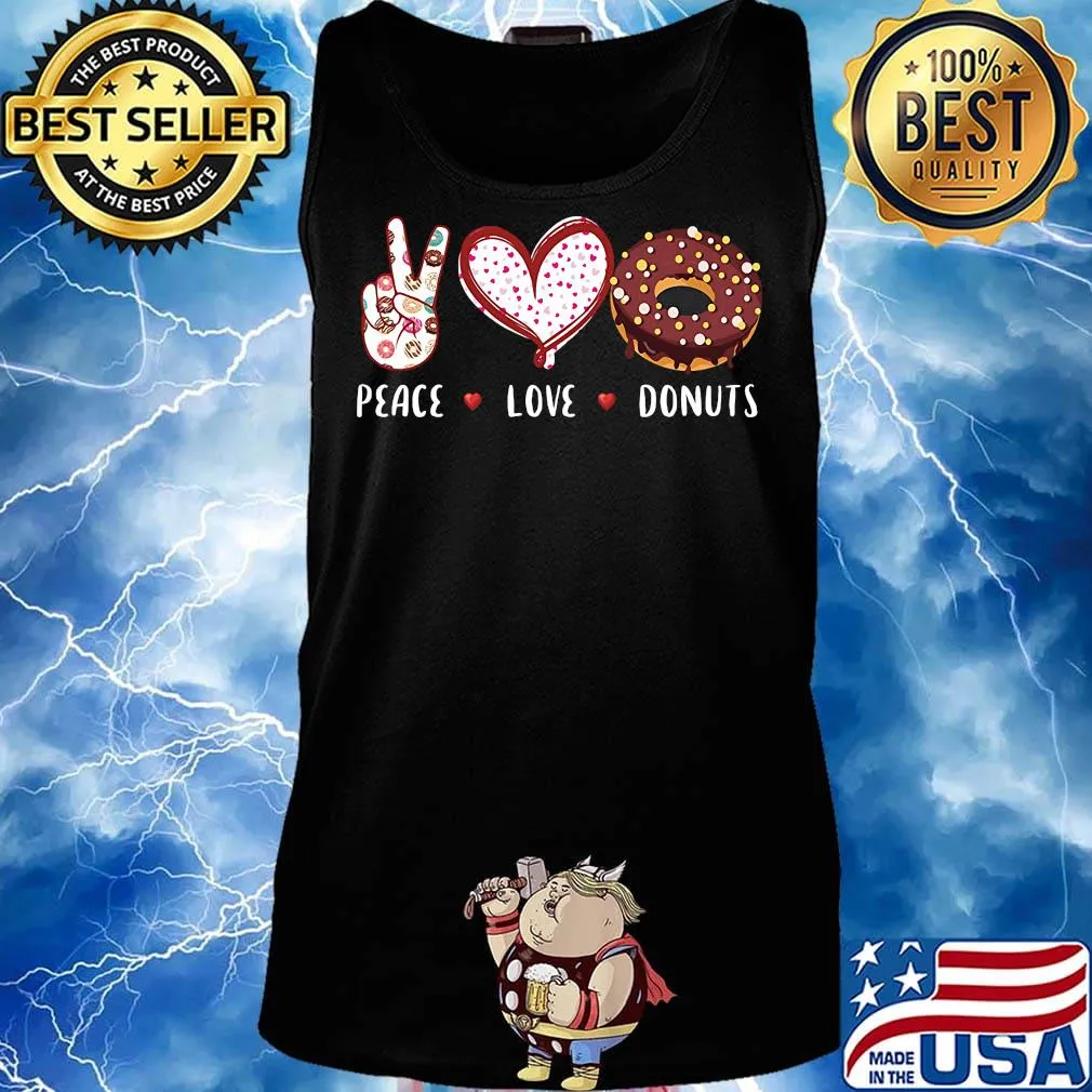 Peace love donuts hearts s Tank top