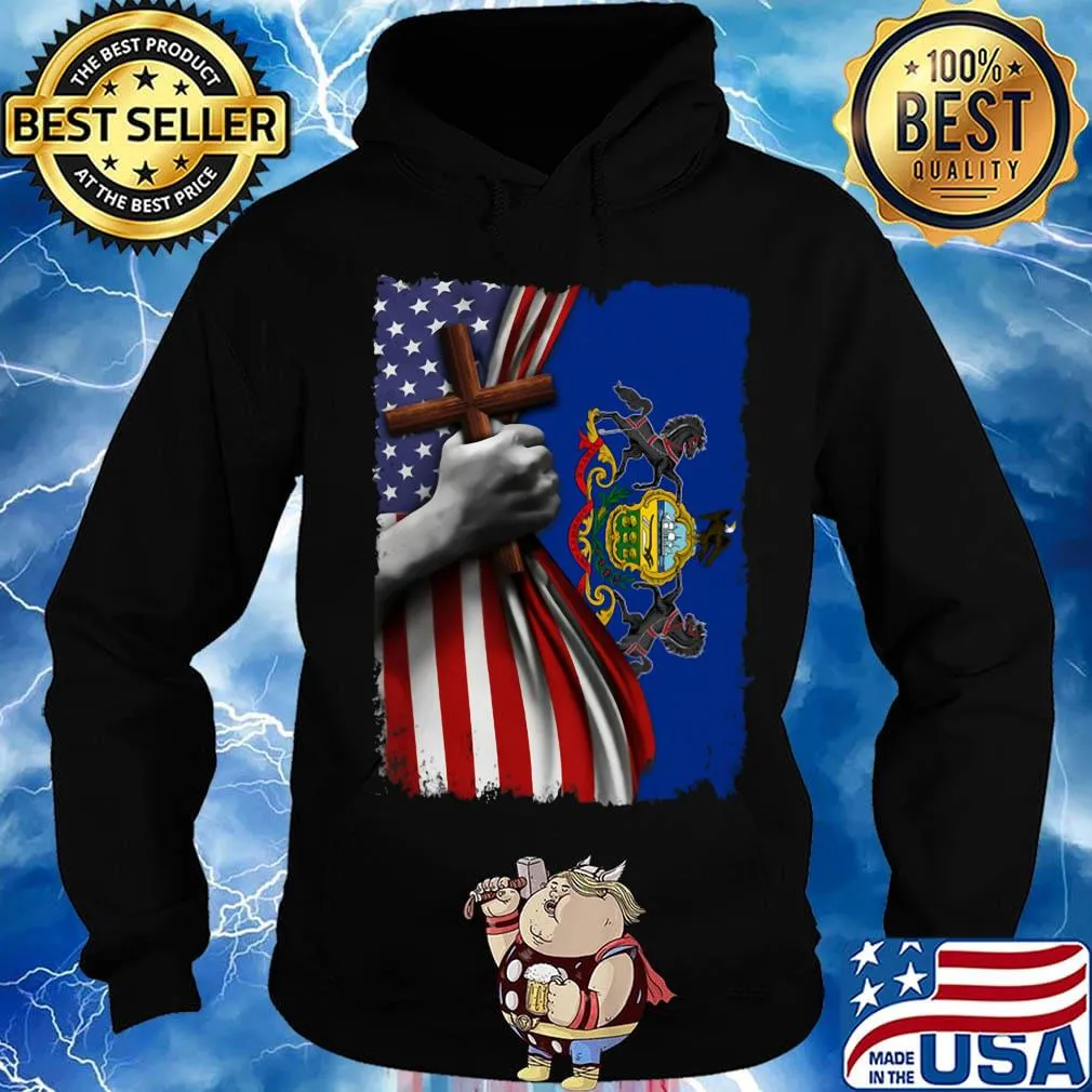 Pennsylvania american flag cross happy independence day s Hoodie