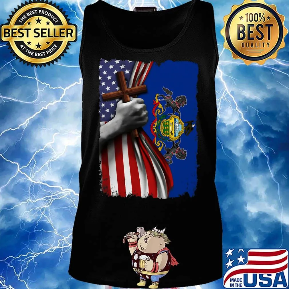Pennsylvania american flag cross happy independence day s Tank top