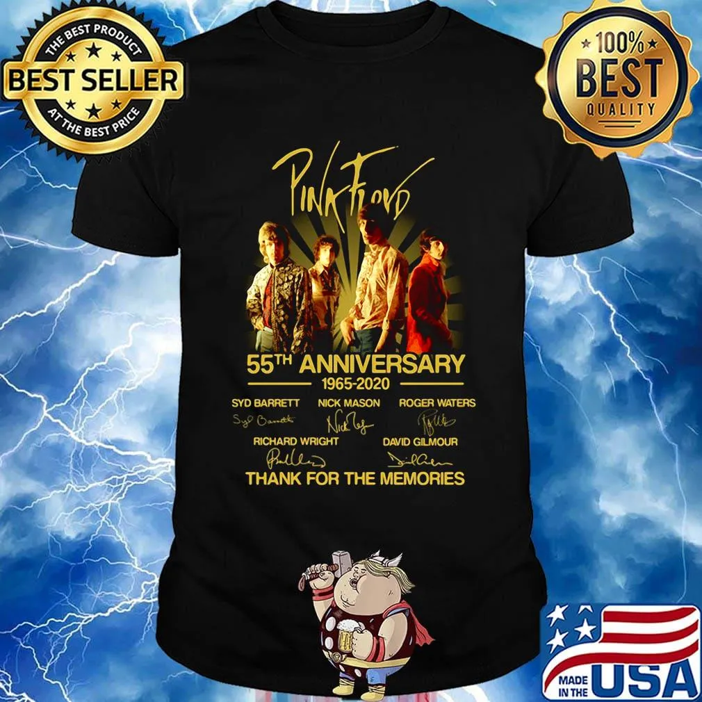 Pink floyd guitar 55th anniversary 1965 2020 thank you for the memories signatures shirt