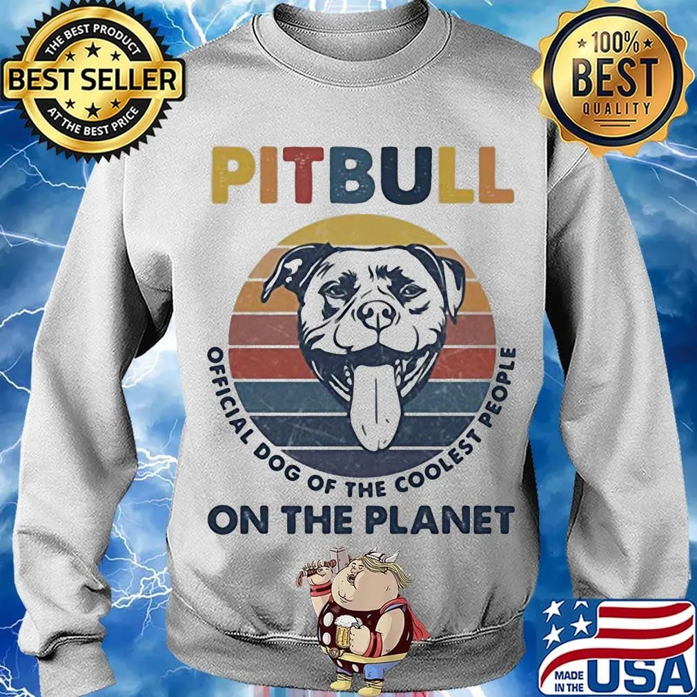 Pitbull official dog of the coolest people on the planet vintage retro s Sweater