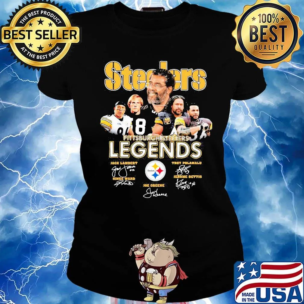 Pittsburgh steelers legends players signatures s Ladies tee