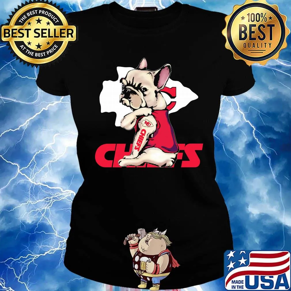 Pug tattoos kansas city chiefs football logo s Ladies tee