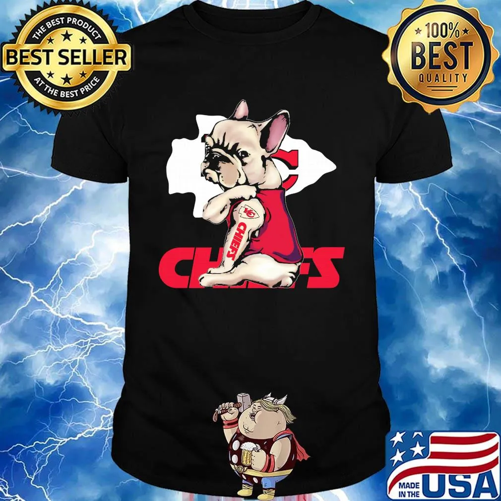 Pug tattoos kansas city chiefs football logo shirt