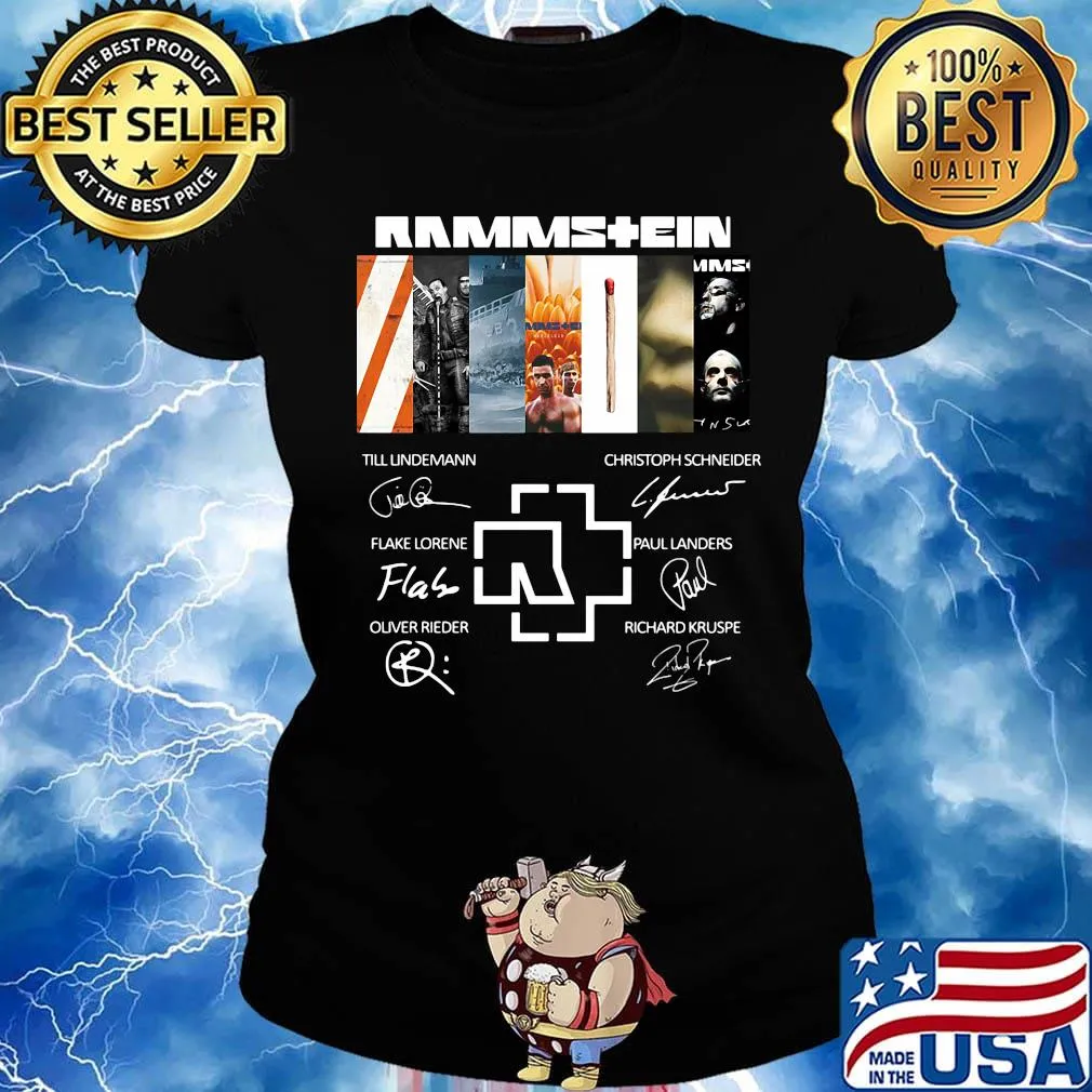 Rammstein band members signatures s Ladies tee