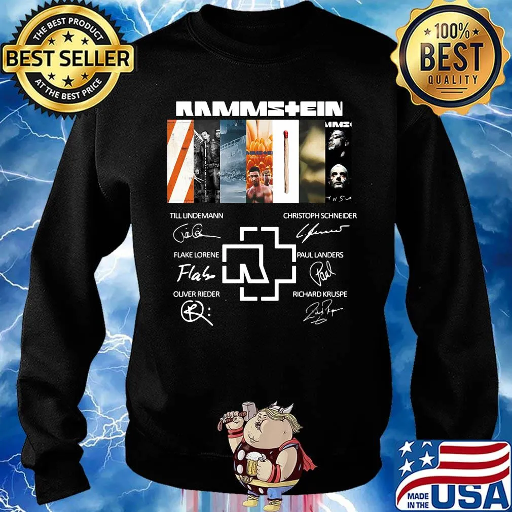 Rammstein band members signatures s Sweater