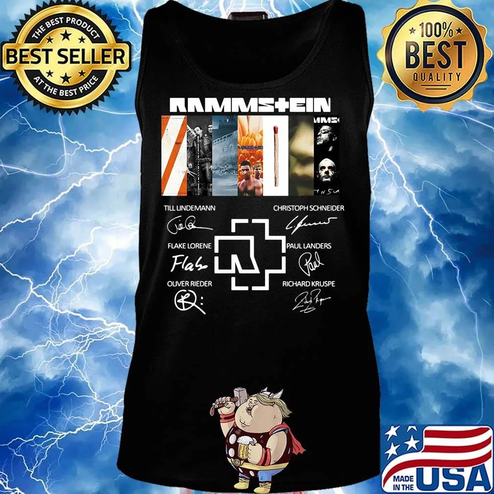 Rammstein band members signatures s Tank top