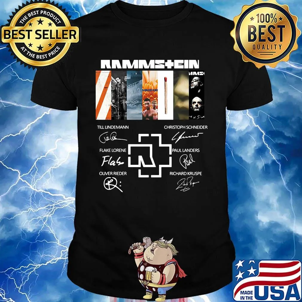 Rammstein band members signatures shirt