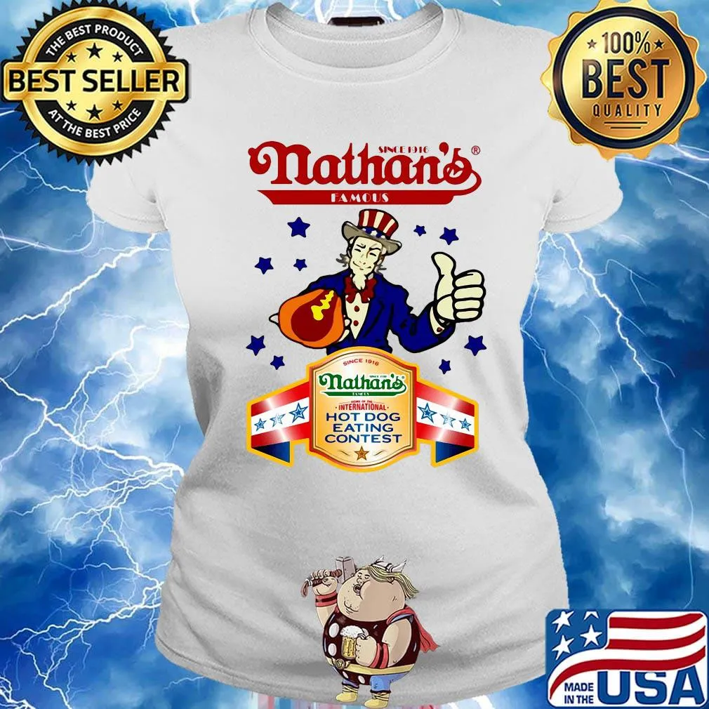 Since 1916 nathan's famous hot dog eating contets stars s Ladies tee