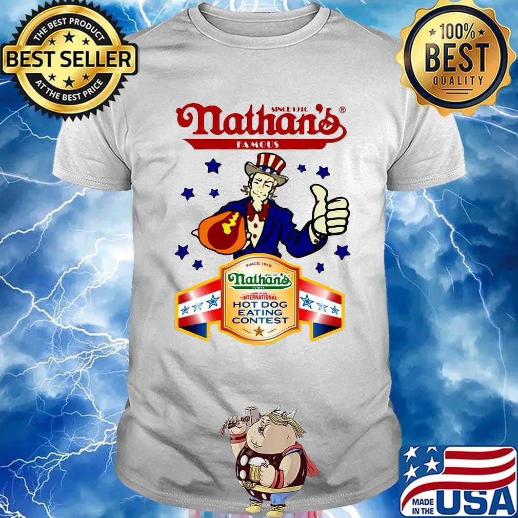 Since 1916 nathan's famous hot dog eating contets stars shirt