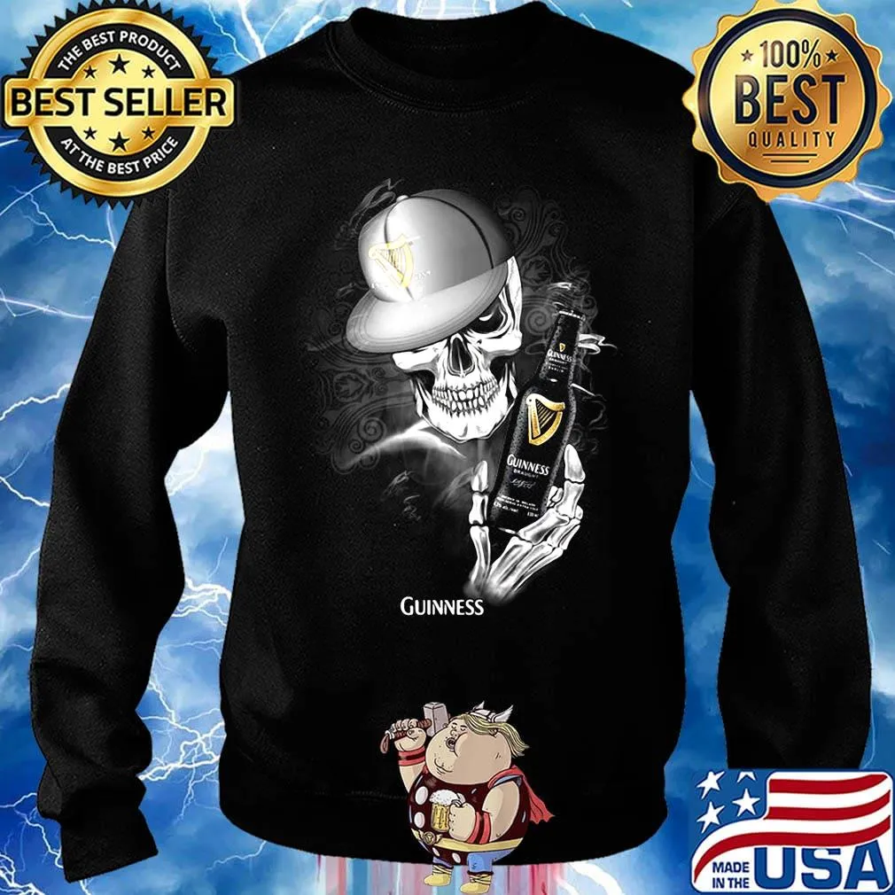Skeleton holding guinness beer logo s Sweater