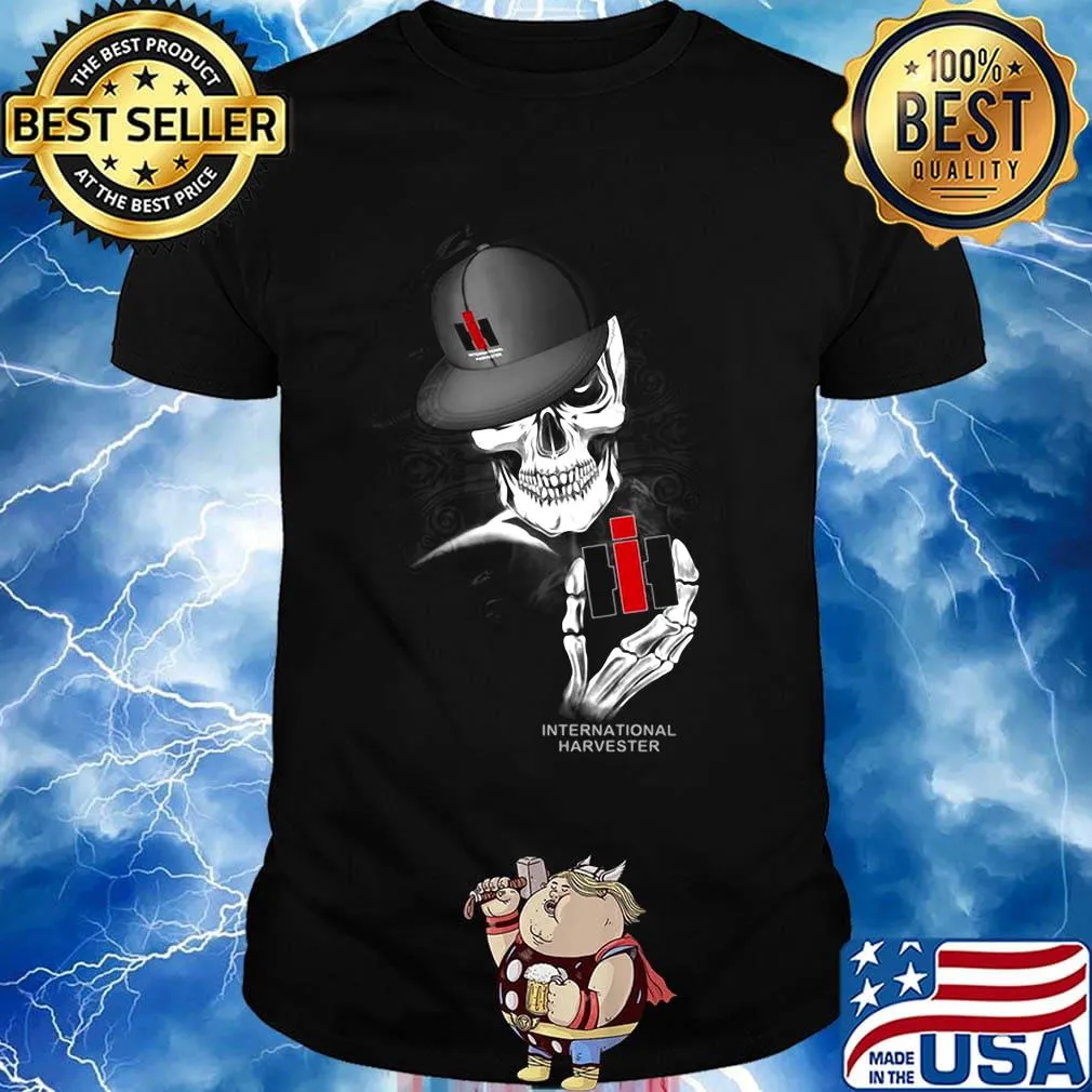 Skeleton skull international harvester logo shirt